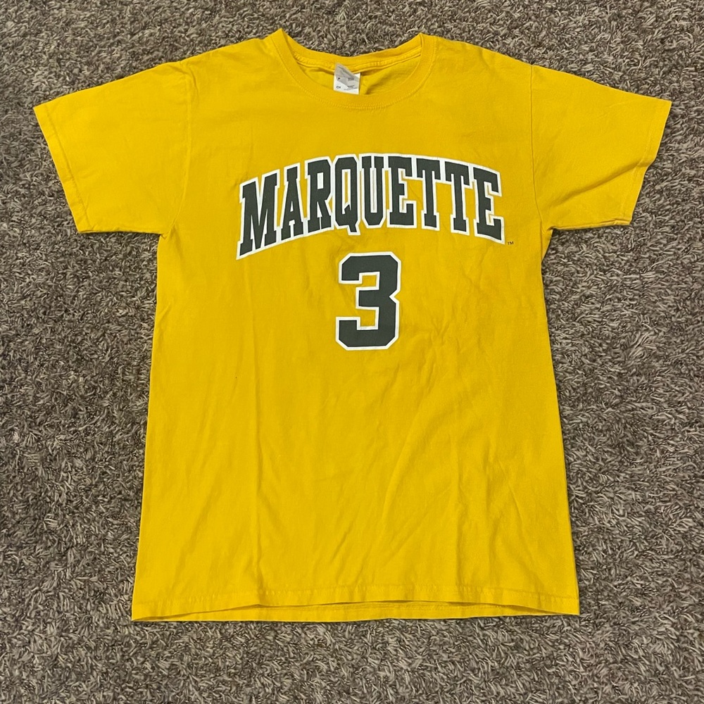 Marquette Yellow Dwyane Wade #3 NCAA Basketball Golden Eagles Shirt Size Small